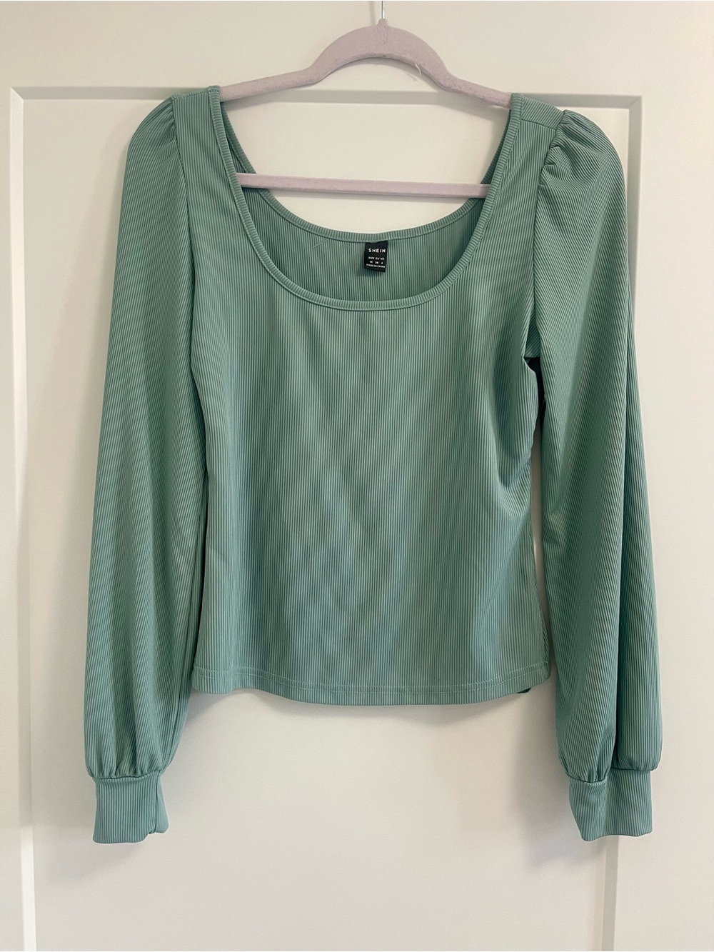 Seafoam Green Ribbed Long Sleeve